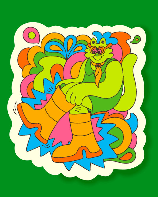 Groovy Cat Sticker